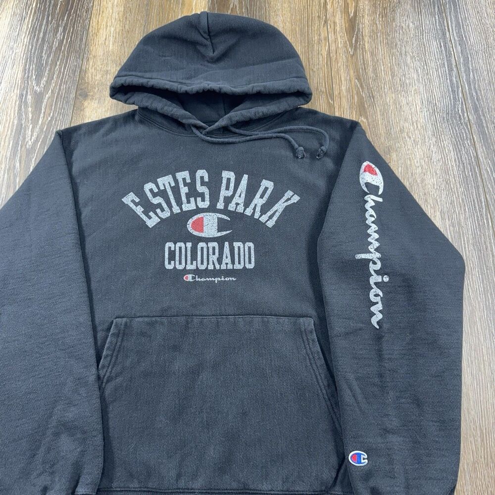 Vintage Estes Park Hoodie Mens L Sweatshirt Colorado Champion Reverse Weave Y2K